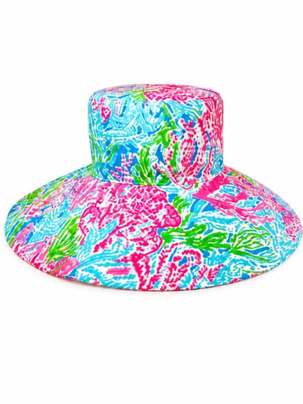 🦩Lilly Pulitzer Wide Brim Sun Hat –🦄 Let’s Cha Cha /🍊 Sun Glo Coral Reef